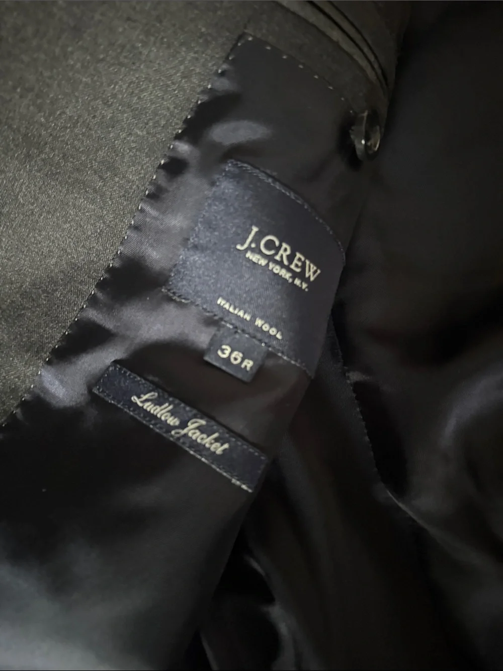 J.Crew Ludlow Loro Piana Super 120's Wool Gray Sport Coat Blazer Jacket Mens 36R
